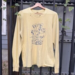 True Vintage 1983 Bombers Shirt 80s Screen Stars Single Stitch Long Sleeve USA L